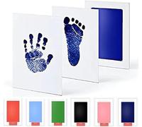 2pcs Baby Handprint and Footprint Kit, Dog Paw Print Kit, Pet Paw Print Kit for Dogs & Cats, PawPrint Stamp Pad, Family Keepsake (Dark blue)