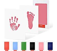 2pcs Baby Handprint and Footprint Kit, Dog Paw Print Kit, Pet Paw Print Kit for Dogs & Cats, PawPrint Stamp Pad, Family Keepsake (Pink)