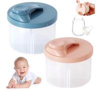 2Pcs Baby Milk Powder Dispenser Pot, Formula Powder Pots, Formula Powder Pot with Rotatable Cover Protable Milk Powder Dispensers for Outdoor Travel