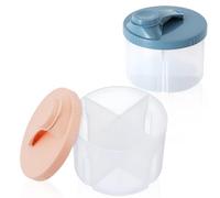 2Pcs Baby Milk Powder Dispenser Pots, Formula Powder Pot with Rotatable Cover Protable Milk Powder Dispensers for Outdoor Travel