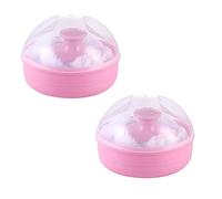 2PCS Baby Powder Puff Sponge Box Body Powder Case After-Bath Powder Container with Bath Cosmetic Powder Puffs for Home Travel Pink