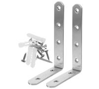 2pcs Baby Proofing Furniture Anti Tip Anchor Kit Stainless Steel | Silver Angle Brackets, Bookcase Wall Fixings, Safe Long-term Use for Children