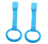 2Pcs Baby Pull Rings - Toddler Stand up Handles, Crib Hanging Rings, Walking Assist Tools, Portable and Durable Playpen Accessories - Blue