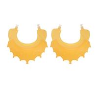 2Pcs Baby Shampoo Hats, Silicone Waterproof Protective Caps, Yellow | Cartoon Shaped Drainage Brim, Ear Protection Design, for Children during Hair Washing, Bathing, New Year and Outdoor Walking