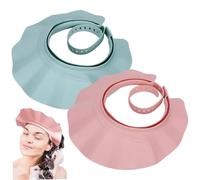 2Pcs Baby Shower Cap, 21-Level Adjustable Toddler Hair Washing Shield with Wide Brim, Non-Slip Shampoo Buddy for Kids, Comfort Baby Shower Cap Shield