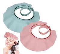2Pcs Baby Shower Cap, 21-Level Adjustable Toddler Hair Washing Shield with Wide Brim, Non-Slip Shampoo Buddy for Kids, Comfort Bathroom Supplies for Kids, Adults, Elderly, Shower Caps