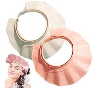 2Pcs Baby Shower Cap, 21-Level Adjustable Toddler Hair Washing Shield with Wide Brim, Non-Slip Shampoo Buddy for Kids, Adults, Elderly Baby Shower Cap