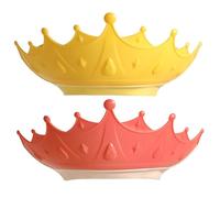 2Pcs Baby Shower Cap, Adjustable & Non-Slip Baby Hair Washing Shield with Drainage, Cute Crown Bathroom Accessories for Boys, Girls Shower Cap Shield