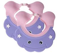 2Pcs Baby Shower Cap Soft Adjustable Toddler Hair Washing Shield with Wide Brim Shampoo Buddy for Kids Boys Girls 6M-6Y Purple