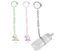 2pcs Baby Toy Straps + 1pc Baby Bottle Strap, Multifunction Silicone Sippy Cups Strap BPA-Free Elastic Kids Toy Safety Strap for High Chair, Stroller