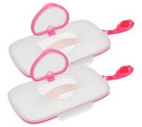 2Pcs Baby Wipes Dispenser 9x5in PP Portable Refillable Travel Wipes Case Keeping Freshness with Strap Reusable Convenient Wipe Holder for On-The-Go Care Baby Dispenser