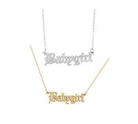 2Pcs Babygirl Letter Necklace Set Trendy Choker for Women Perfect Gift for Parties and Special Occasions