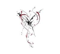 2pcs Back of hand red butterfly color tattoo stickers waterproof washable arm thigh waist long-lasting
