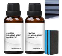 2PCS Back to Trim Restorer with Sponge,Black Car Plastic Revitalizing Coating Agent,Polish & Refurbishing Crystal Coating Agent for Automotive Parts, Prevents Aging & Cracks, Long-Lasting Shine
