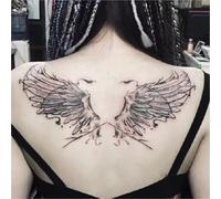 2pcs Back Wings Temporary Tattoo Stickers For Women And Men, Semi-permanent, Waterproof, Lasting 2 Weeks, Fake Tattoos