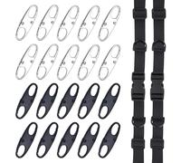 2pcs Backpack Chest Replacement Straps, Adjustable Heavy Duty Sternum Straps with 20 Double Opening Small Anti Theft Carabiner Clips Zipper Lock for Backpack Luggage Hiking & Daily Outdoor Travel Use