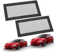 2Pcs Backseat Air Vent Cover for Tesla Model 3 & Model Y 2017-2025, Rear Seat Airflow Outlet Protector with Upgraded Mesh Cloth and Velcro, Car Air Vent Accessories Fits Highland & Juniper Models