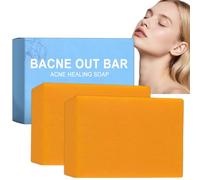 2pcs Bacne Out Bar with Turmeric&Vitamin C,Turmeric Bar Soap for Shoulder,Chest&Back Acne Treatment,Clear&Even Tone Body Cleansing Bar,Moisturizing,Long-Lasting Care,Mild&Non-Irritating for All Skin