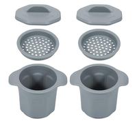 2Pcs Bacon Grease Container with Strainer, 310ml Silicone Oil Storage Can with Lid, Heat Resistant Pot Fat Storage Dishwasher Safe for Storing Frying Oils and Cooking Grease