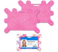 2PCS Badge Buddy Pin Holder 8 Hole Pins Topper Display Badge Buddy Card Horizontal Nurse Accessories Glitter Acrylic Badges Buddys Topper Pin Holder for Nursing Medical Healthcare