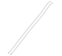 2pcs Bag Chain Replacement Strap Women's Pearl for Shoulder Bags | White ABS Finish, Two End Buckles, for Clutch Rings and Daily Carry