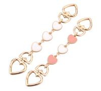 2pcs Bag Extender Chains, Cute Heart Purse Strap Extender Exquisite Bag Charm Wallet Extender Chain Purse Chain Strap Replacement for Handbags Purses (White, Pink)