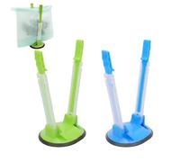 2Pcs Bag Holder,Food Freezer Stand Bags,Kitchen Meal Prep Plastic Baggy Rack,Adjustable Grocery Zip Holders Racks,Cooking Baggie Stands Clip,Reusable Sandwich Storage Ziplock Hanging,for Separation