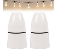 2PCS Bakelite Ceiling Light Fitting, Heat Resistant Lamp Holder for Bulbs, Bayonet Light Pendant for Home Lighting, Light Bulb Socket (White)