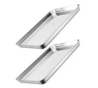 2Pcs Baking Sheet Pan Set, Stainless Steel Large Cookie Sheets, Metal Pans Tray Oven Bakeware for Jelly Roll/Bread/Bacon|for Home