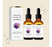 2PCs Bakuchiol Oil Organic Cold Pressed for Face and Body, Bakuchiol Serum, Anti Aging Hydrating Body Oil, Natural Facial Oil that Reduces Wrinkles and is Suitable for all Skin Types