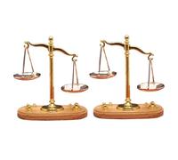 2PCS Balance Scale for Kids, 2x1.7x0.8'' Exquisite Miniature Alloy Scale of Justice, Vintage Balance for Miniature Landscaping