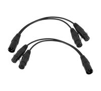 2pcs Balanced Xlr Splitter Cable Male to Female Microphone Cord Black