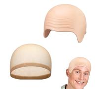 2PCS Bald Cap Set Including Skin Color Wig Net, Funny, Bold Cap Can Achieve Role - playing Effect, Is Hd Wig With Skin Color Appearance, Designed For Halloween And Stage.