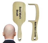 2pcs Bald Man Comb Joke Set, Funny Hairless Combing Brush Gag Gift For Men, Humorous Toothless Comb, For Father Husband Boyfriend Friends Adults During Birthday Christmas April Fools' Day