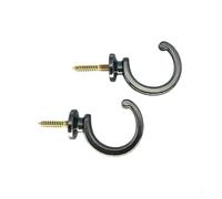 2pcs Ball End Polished Curtain Tieback Hook Expansion Plug Finish Modern Shaped Metal Wall Mounted(Black)