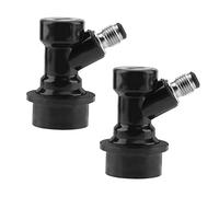 2Pcs Ball Lock Disconnects Kit Beer Disconnects for Homebrew Beer Soda Corny Keg Liquid Connectors, 1/4 Barb Ball Lock Liquid Disconnect 1/4 Barb with Beer Swivel Nuts(Black)