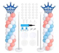 2PCS Balloon Column Stand Kit: Heavy Duty 21 to 81" Metal Telescopic Pole with Base & Weight Bags Reusable Adjustable Balloon Tower Holder for Birthday Wedding Party Décor