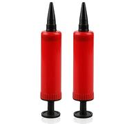 2Pcs Balloon Pump, GLADFRESIT Manual Balloon Inflator Double Action Hand Pump for Yoga Ball Birthday Baby Shower Wedding Party Decoration (Red)