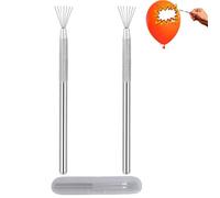 2PCS Balloon Striker Popper Tool,Balloon Burster Stick,Convenient and Practical Balloon Popper Tool with 7 Iron Pins,Ideal for Cleaning After a Party