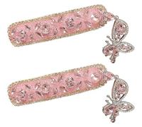 2pcs Bangs Side Clip, Rhinestone Butterfly Tassel Hairpin Bling Broken Clips Hair Accessories Women Hair Jewelry