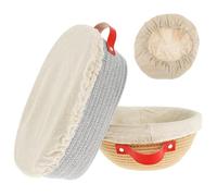 2Pcs Banneton Bread Proofing Basket, 9" Round & 10" Oval Sourdough Bread Baskets,Cotton Bread Baking Supplies with Linen Liners,Bakery Tools for Professionals and Home Bakers