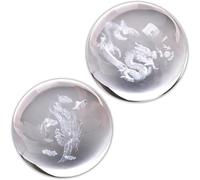 2Pcs Baoding Balls for Hand Therapy Chinese Health Balls,Crystals Balls for Hand Massage,Stress Relief and Exercise Massage Tools and Equipment,1.58Inch, Divine Dragon&Phoenix Balls
