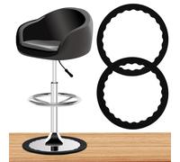 2pcs Bar Stool Leg Protectors Ring for 14.5" to 16.5" Round Base, Anti-Slip Bar Stool Silicone Cover No Noise & Scratches Barstool Chair Footrest Bottom Pads for Wooden Floor