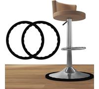 2Pcs Bar Stool Leg Protectors Ring for 14.5" to 16.5" Round Base, Anti-Slip Silicone Bar Stool Cover, Barstool Chair Footrest Bottom Pads for Wooden Floor - No Noise & Scratches (Black)