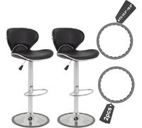 2pcs Bar Stool Leg Protectors Ring for 14.5" to 16.5" Round Base, Anti-Slip Silicone Chair Leg Floor Protector No Scratches No Noise, Bar Stool Silicone Cover Chair Footrest Bottom Pads, Gray