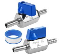 2Pcs Barb Ball Valve Stainless Steel Mini Shut Off Valve Double Pagoda Hose Connection Flow Control Switch for Water, Gas, Fuel, Drip Irrigation Systems(8MM)