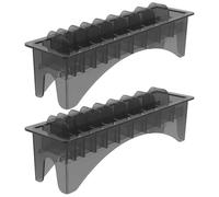2pcs Barber Clipper Case 10 Slot Plastic Organizer for Hair Combs | Black Hardshell Design, Modular Compartments, Secure Storage for Barber Accessories at Home the Move