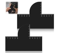 2Pcs Barber Enhancement Card Beard Shaper, T-Shape Hairline and Beard Shaping Tool, Barber Kit with Measurement Scale, Waterproof Reusable Edge Up Card for Barber Accessories