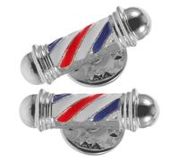 2pcs Barber Shop Turning Light Brooch Pin Alloy Lapel Badge