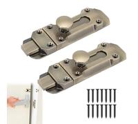 2Pcs Barrel Slide Door Bolts 3inch Zinc Alloy French Door Security Lock Anti Corrosion Secure Brass Door Bolt for Internal External Doors Gates Sheds Garages Cupboards Hotels (Brass)